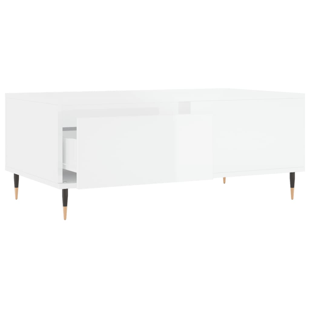 Coffee Table High Gloss White 90x50x36.5 cm Engineered Wood