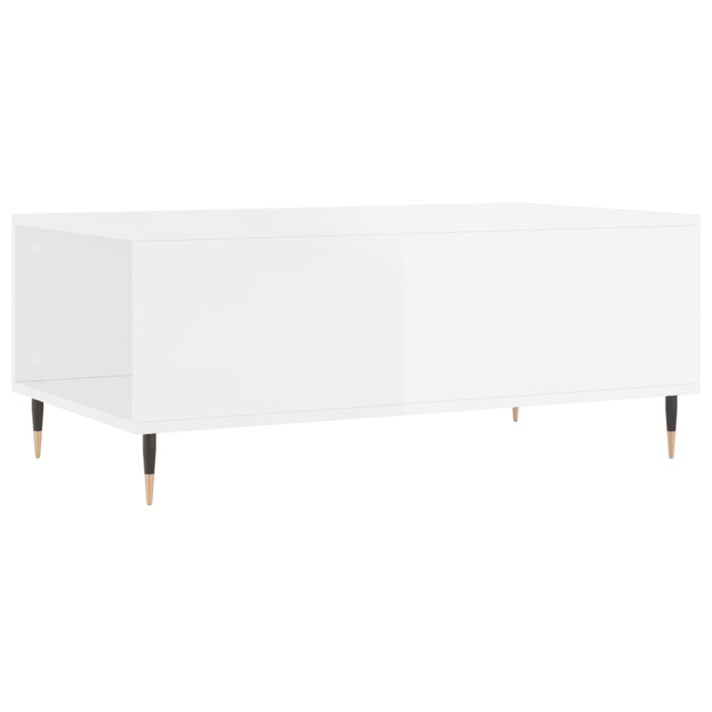 Coffee Table High Gloss White 90x50x36.5 cm Engineered Wood