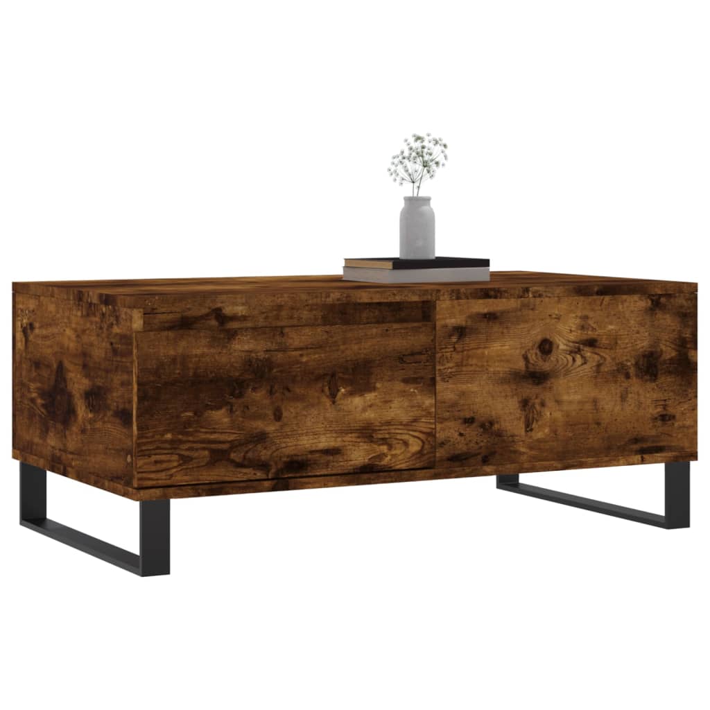 Coffee Table Smoked Oak 90x50x36.5 cm Engineered Wood