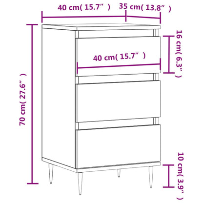 Sideboard High Gloss White 40x35x70 cm Engineered Wood