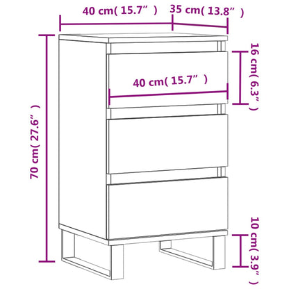 Sideboard Concrete Grey 40x35x70 cm Engineered Wood