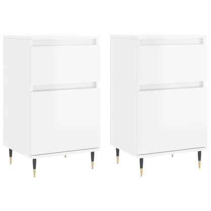 Sideboards 2 pcs High Gloss White 40x35x70 cm Engineered Wood