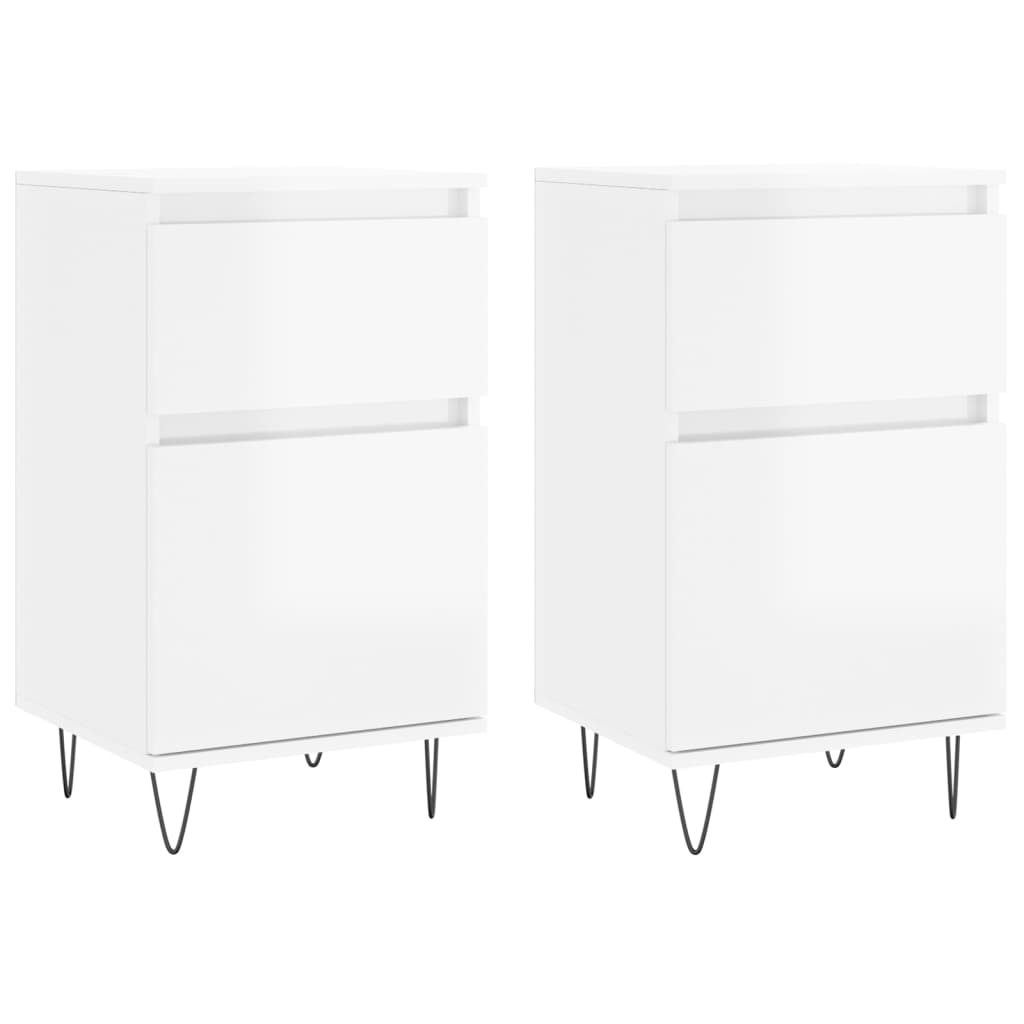 Sideboards 2 pcs High Gloss White 40x35x70 cm Engineered Wood