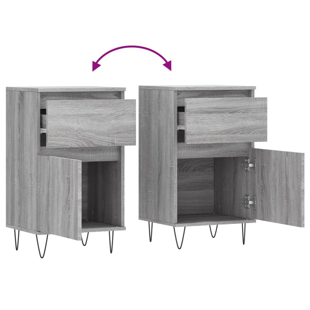 Sideboards 2 pcs Grey Sonoma 40x35x70 cm Engineered Wood