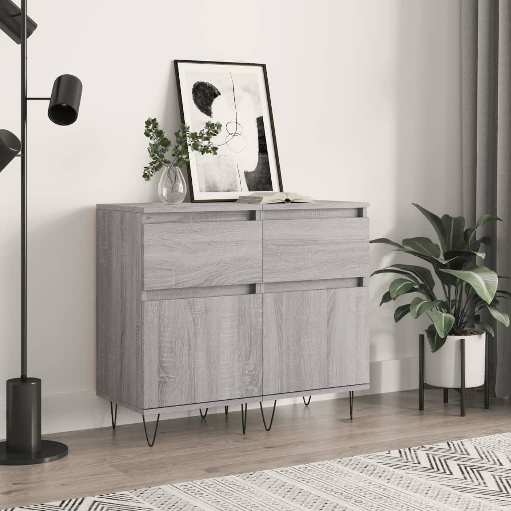 Sideboards 2 pcs Grey Sonoma 40x35x70 cm Engineered Wood