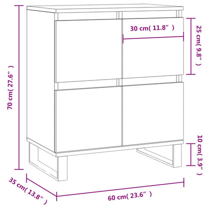 Sideboard Grey Sonoma 60x35x70 cm Engineered Wood