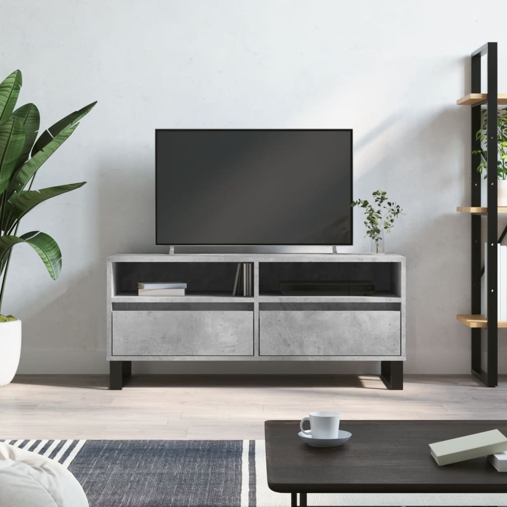 TV Cabinet Concrete Grey 100x34.5x44.5 cm Engineered Wood