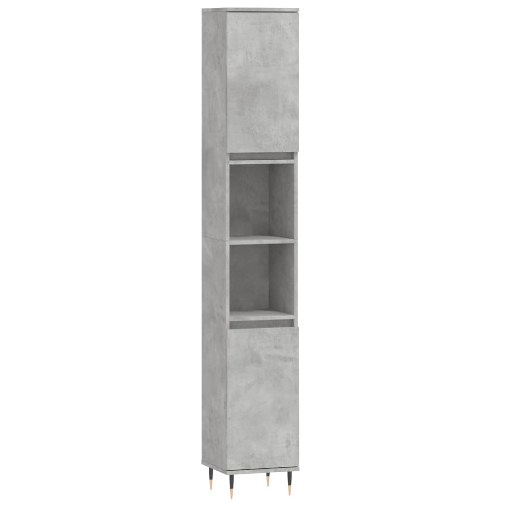 Bathroom Cabinet Concrete Grey 30x30x190 cm Engineered Wood