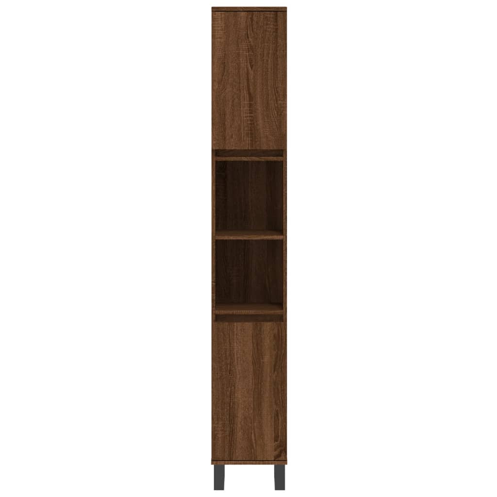 Bathroom Cabinet Brown Oak 30x30x190 cm Engineered Wood