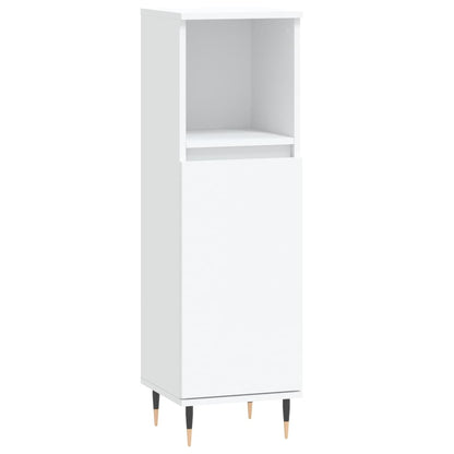 Bathroom Cabinet White 30x30x100 cm Engineered Wood