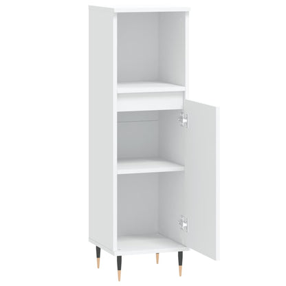 Bathroom Cabinet White 30x30x100 cm Engineered Wood