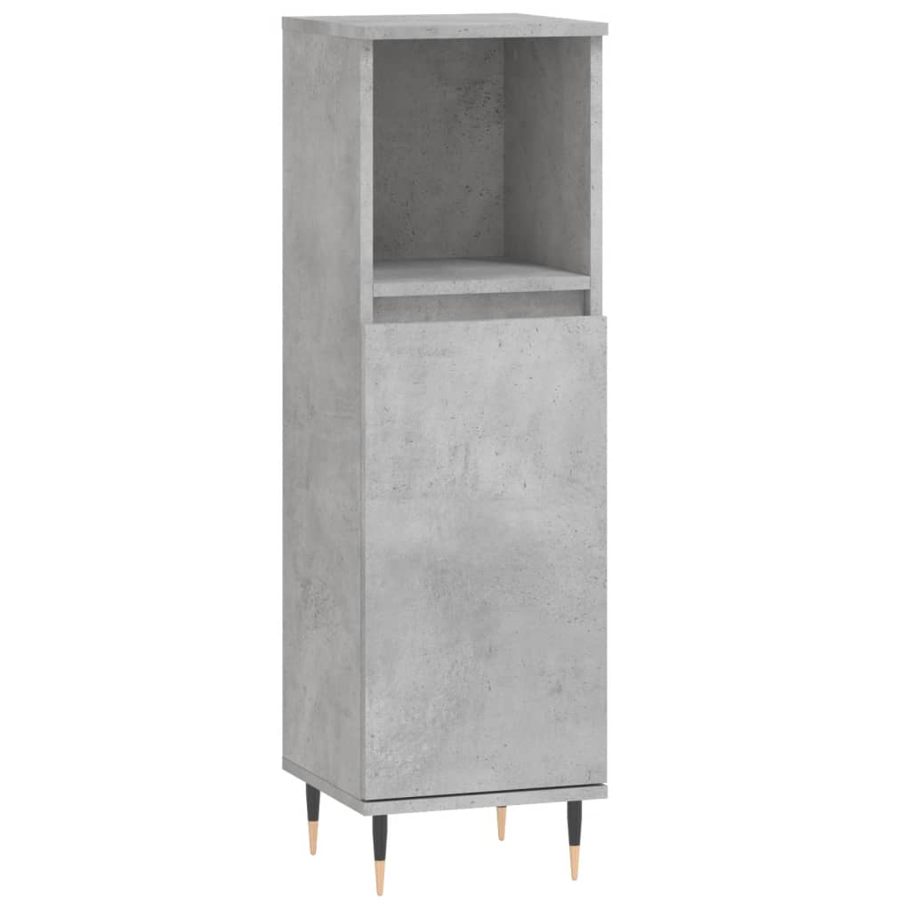 Bathroom Cabinet Concrete Grey 30x30x100 cm Engineered Wood