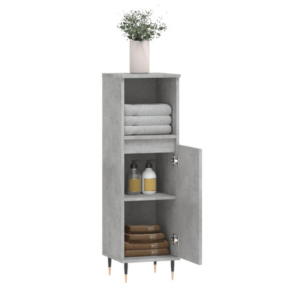 Bathroom Cabinet Concrete Grey 30x30x100 cm Engineered Wood