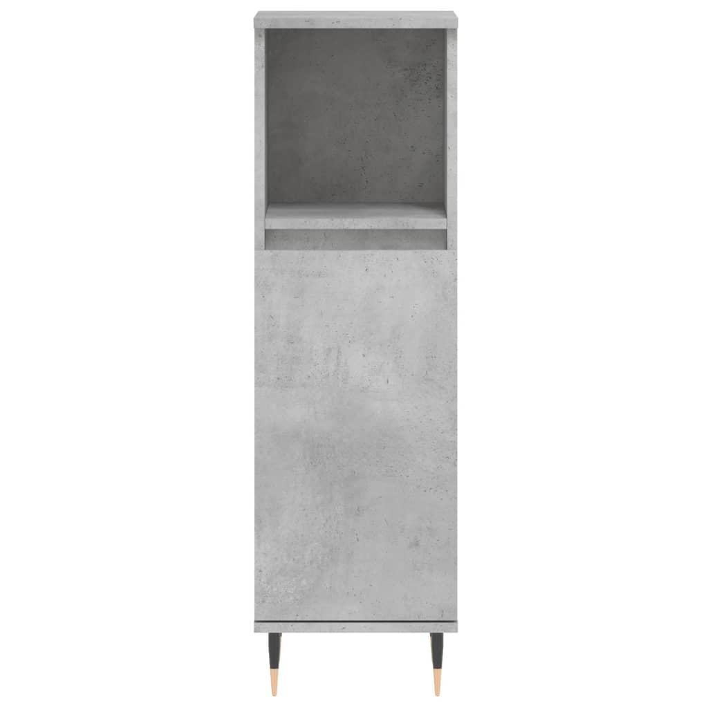 Bathroom Cabinet Concrete Grey 30x30x100 cm Engineered Wood