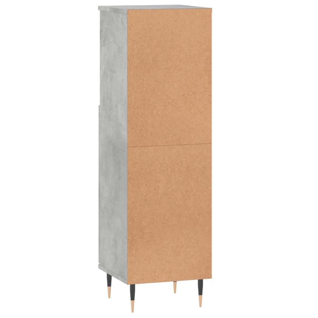 Bathroom Cabinet Concrete Grey 30x30x100 cm Engineered Wood