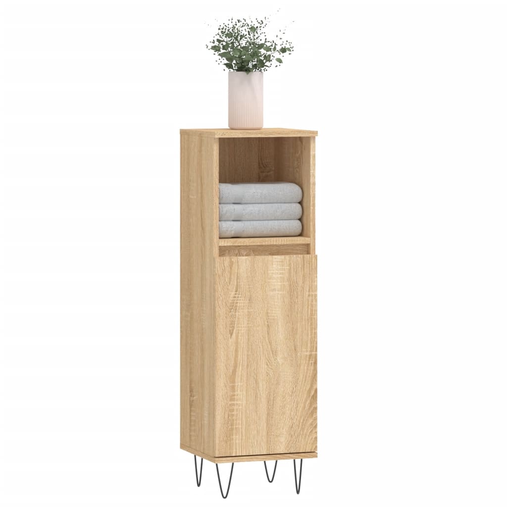 Bathroom Cabinet Sonoma Oak 30x30x100 cm Engineered Wood