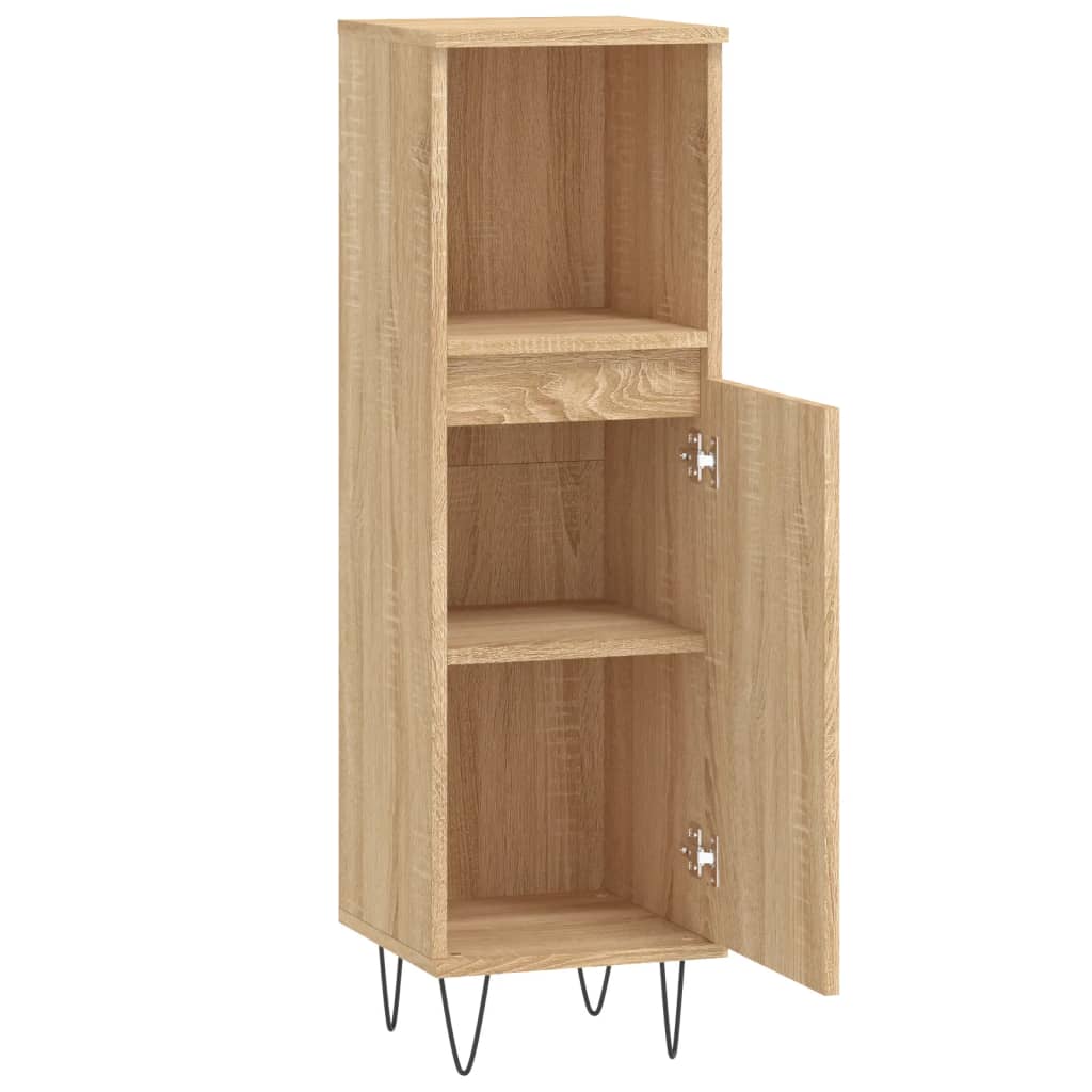 Bathroom Cabinet Sonoma Oak 30x30x100 cm Engineered Wood