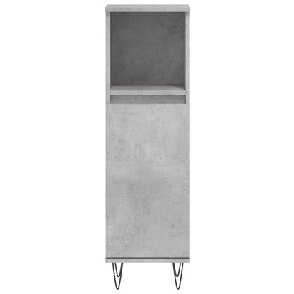 Bathroom Cabinet Concrete Grey 30x30x100 cm Engineered Wood