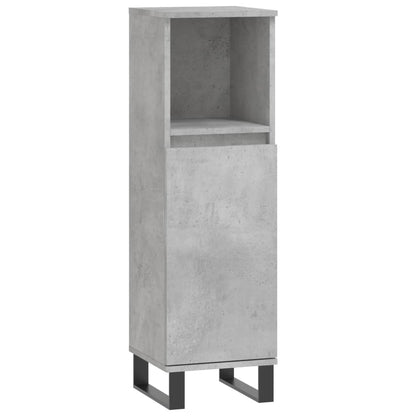 Bathroom Cabinet Concrete Grey 30x30x100 cm Engineered Wood