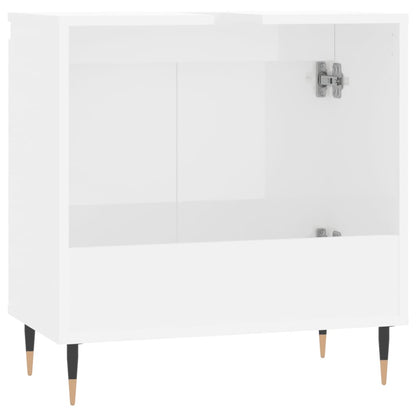 Bathroom Cabinet High Gloss White 58x33x60 cm Engineered Wood