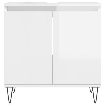 Bathroom Cabinet High Gloss White 58x33x60 cm Engineered Wood