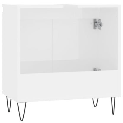 Bathroom Cabinet High Gloss White 58x33x60 cm Engineered Wood