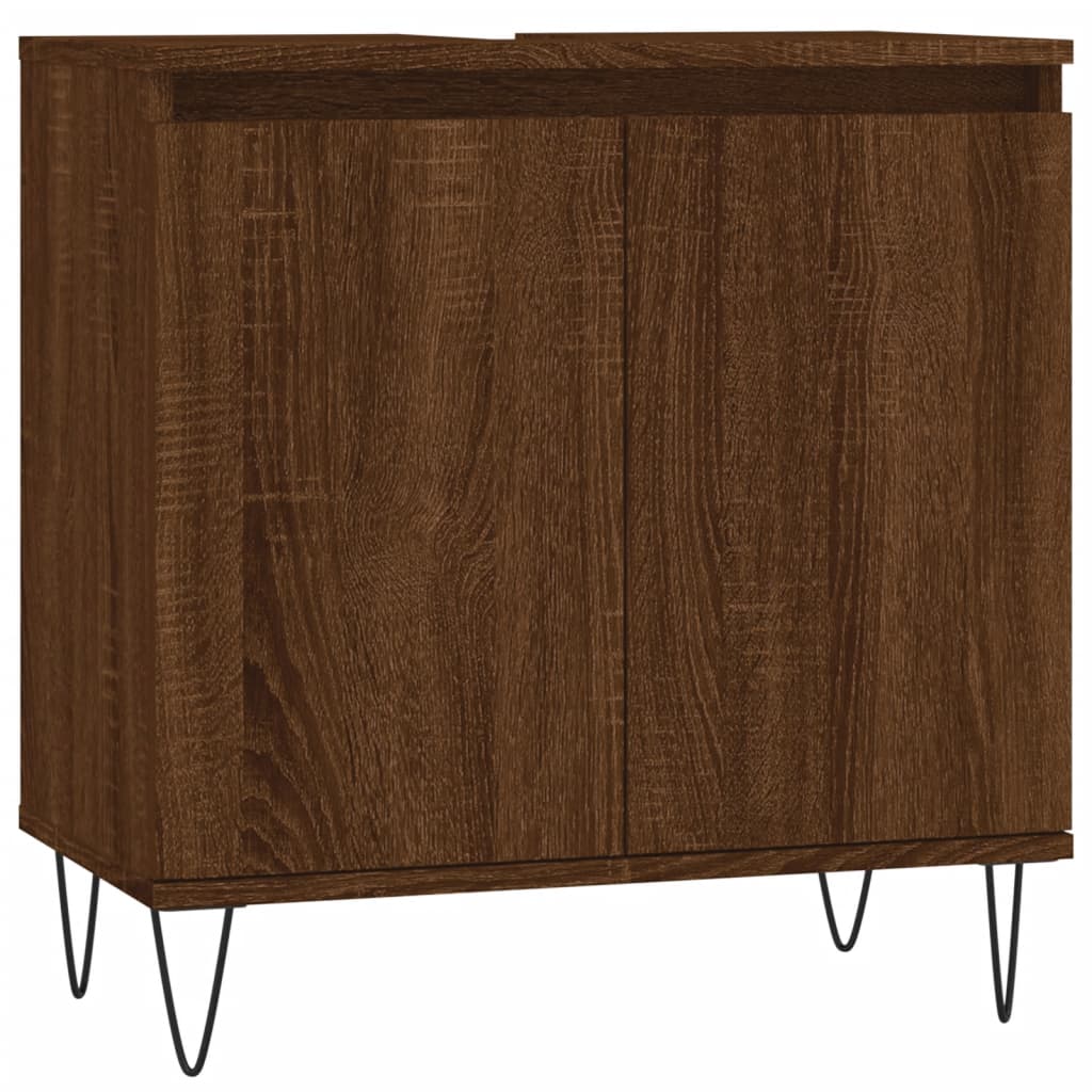 Bathroom Cabinet Brown Oak 58x33x60 cm Engineered Wood