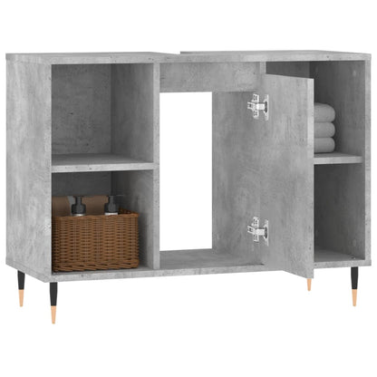 Bathroom Cabinet Concrete Grey 80x33x60 cm Engineered Wood