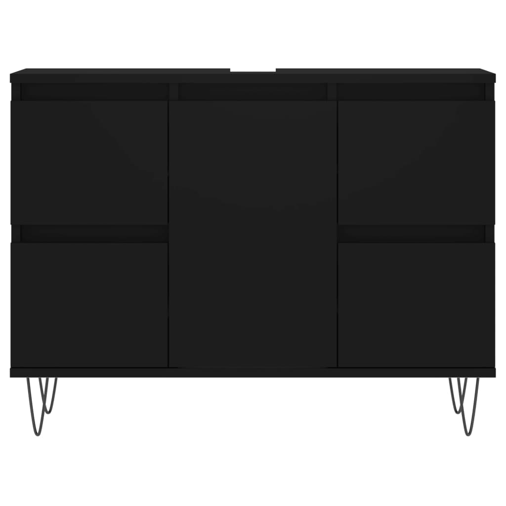 Bathroom Cabinet Black 80x33x60 cm Engineered Wood