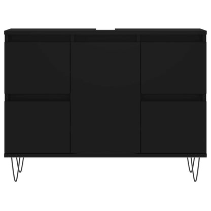 Bathroom Cabinet Black 80x33x60 cm Engineered Wood