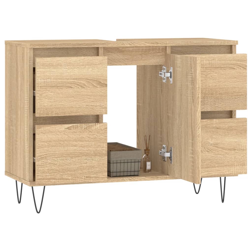 Bathroom Cabinet Sonoma Oak 80x33x60 cm Engineered Wood