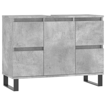 Bathroom Cabinet Concrete Grey 80x33x60 cm Engineered Wood