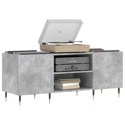 Record Cabinet Concrete Grey 121x38x48 cm Engineered Wood