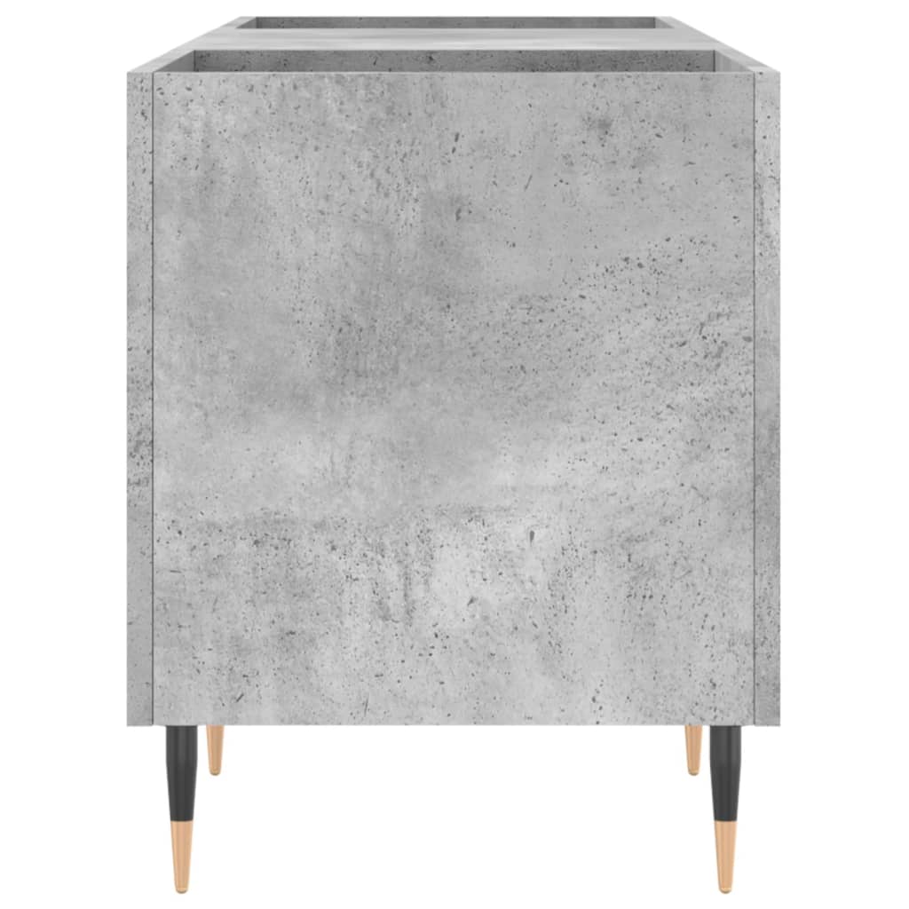 Record Cabinet Concrete Grey 121x38x48 cm Engineered Wood