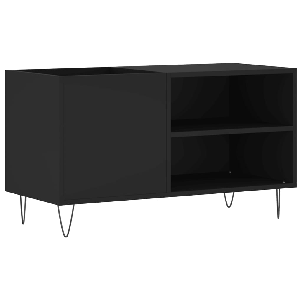 Record Cabinet Black 85x38x48 cm Engineered Wood