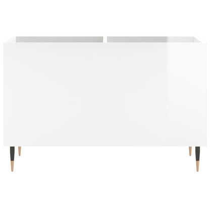 Record Cabinet High Gloss White 74.5x38x48 cm Engineered Wood