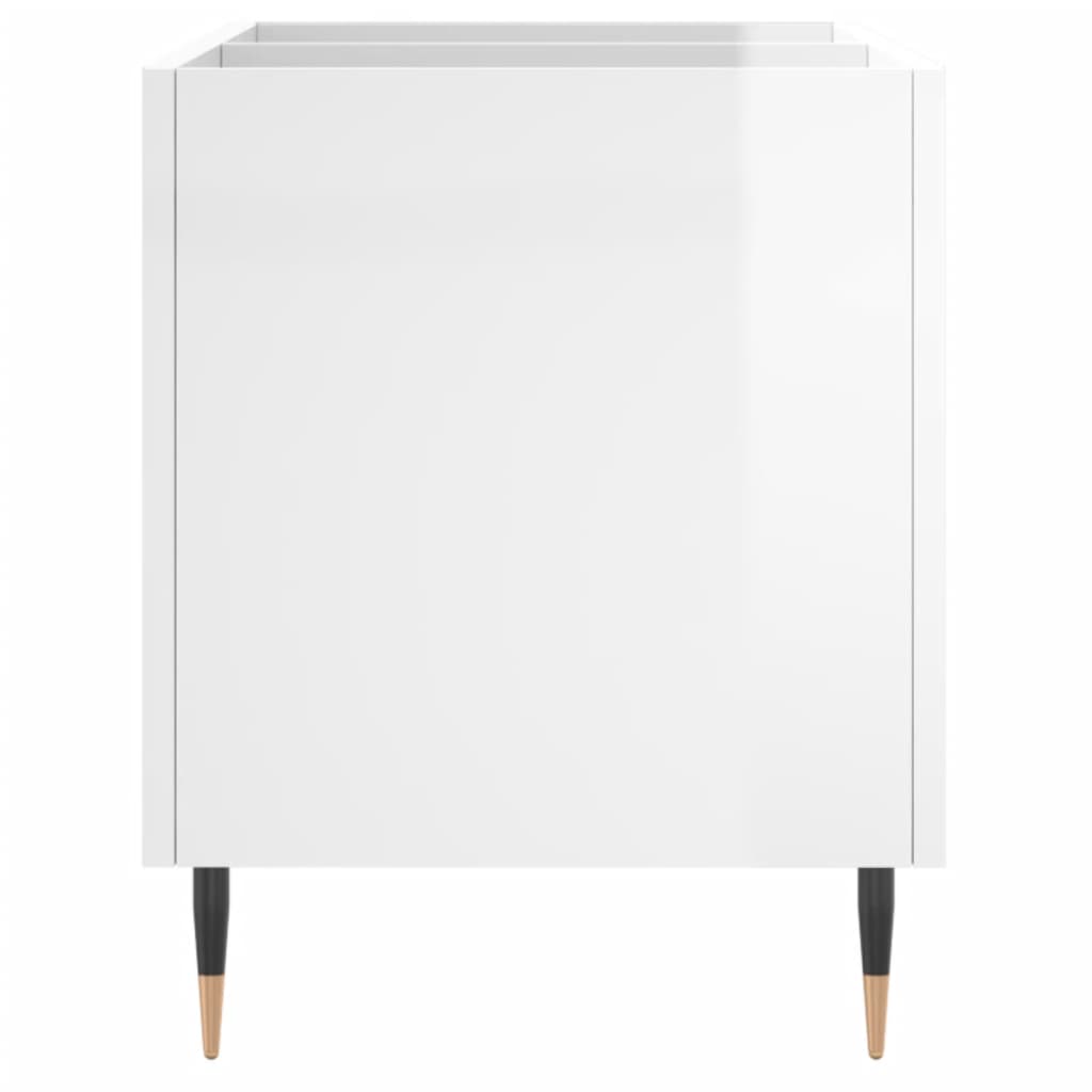 Record Cabinet High Gloss White 74.5x38x48 cm Engineered Wood