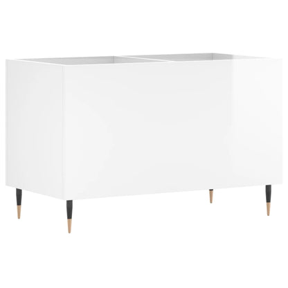 Record Cabinet High Gloss White 74.5x38x48 cm Engineered Wood