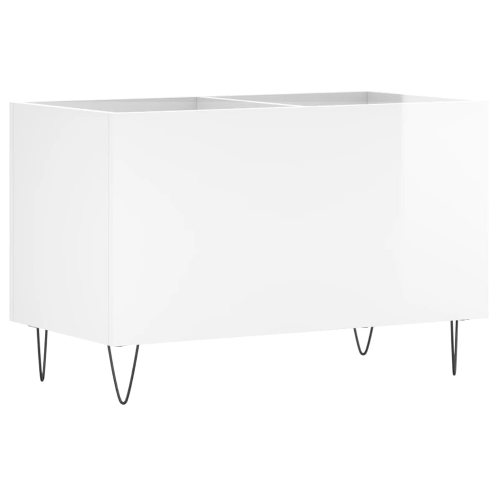 Record Cabinet High Gloss White 74.5x38x48 cm Engineered Wood