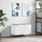 Record Cabinet High Gloss White 74.5x38x48 cm Engineered Wood