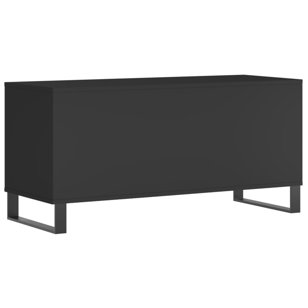 Record Cabinet Black 100x38x48 cm Engineered Wood