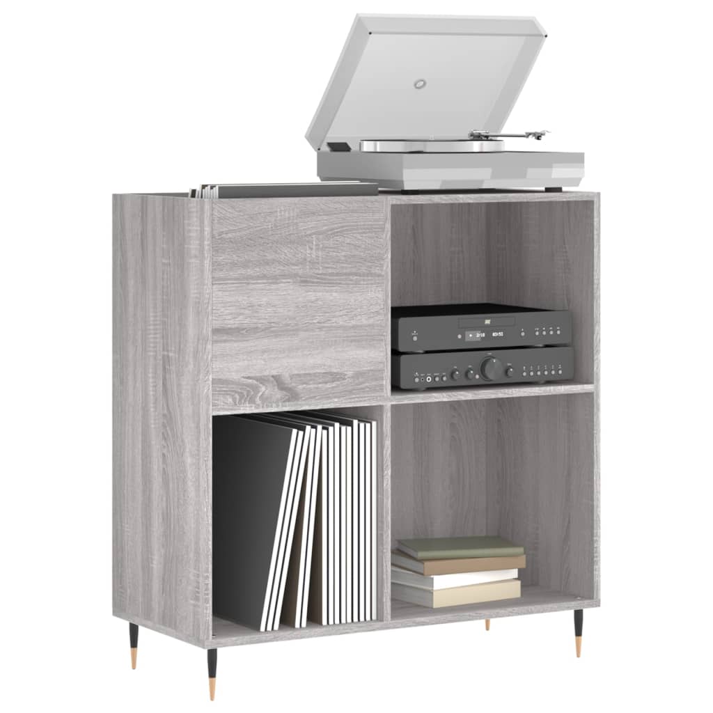 Record Cabinet Grey Sonoma 84.5x38x89 cm Engineered Wood