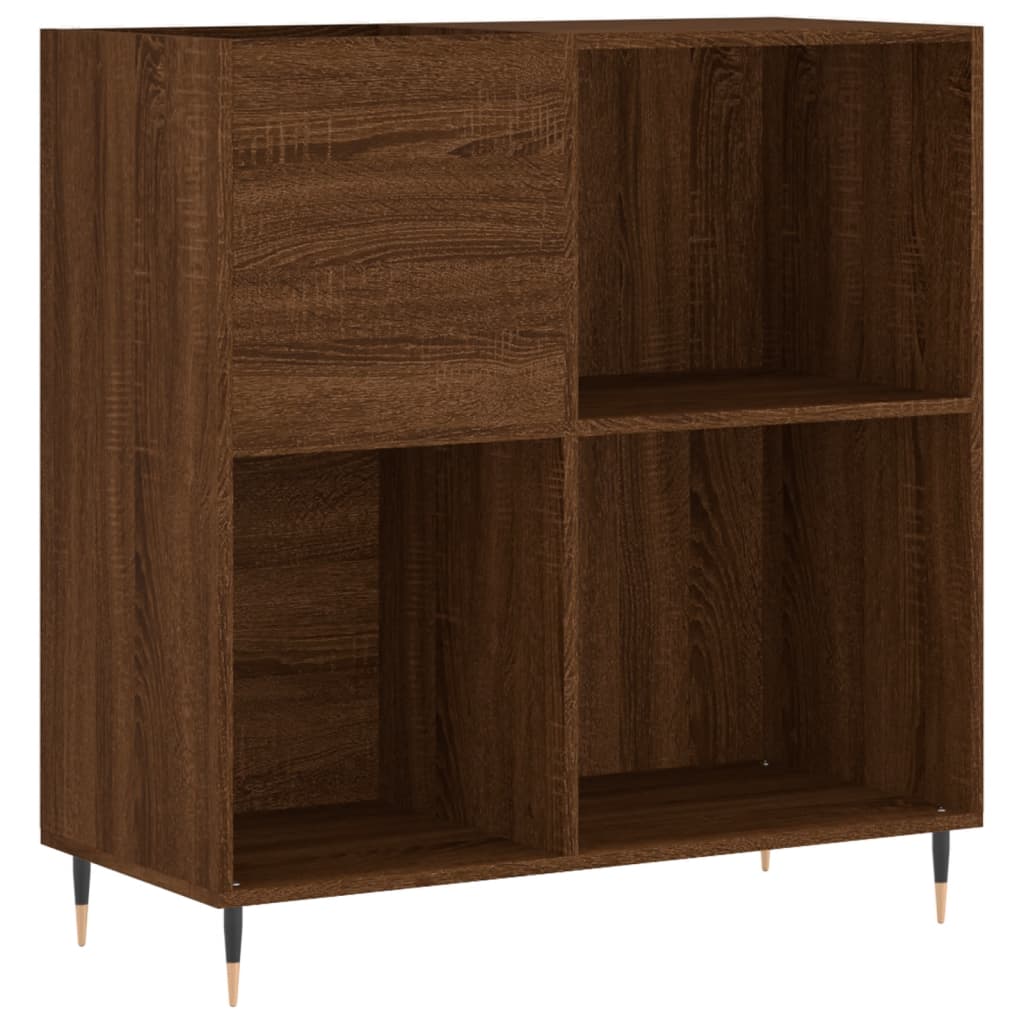 Record Cabinet Brown Oak 84.5x38x89 cm Engineered Wood