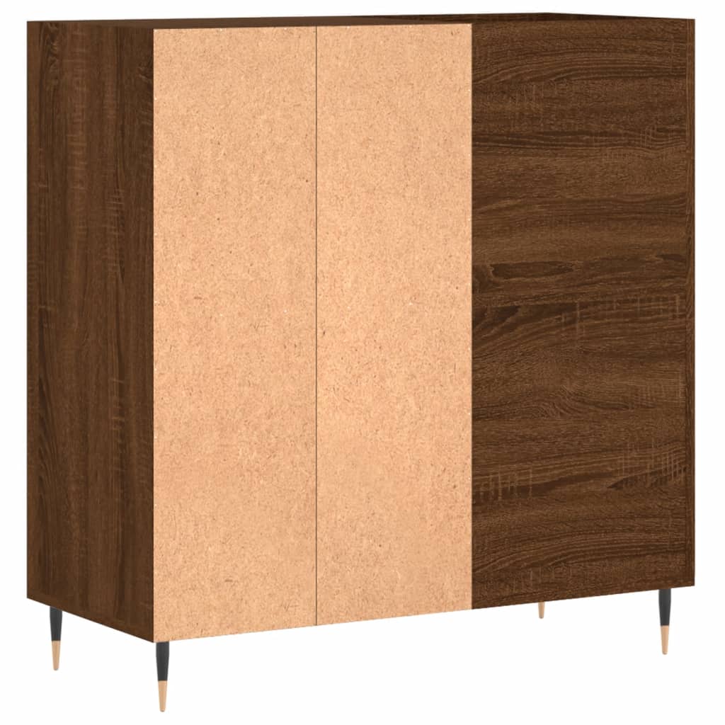 Record Cabinet Brown Oak 84.5x38x89 cm Engineered Wood