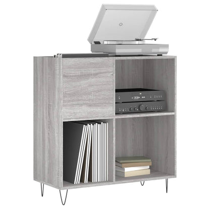 Record Cabinet Grey Sonoma 84.5x38x89 cm Engineered Wood