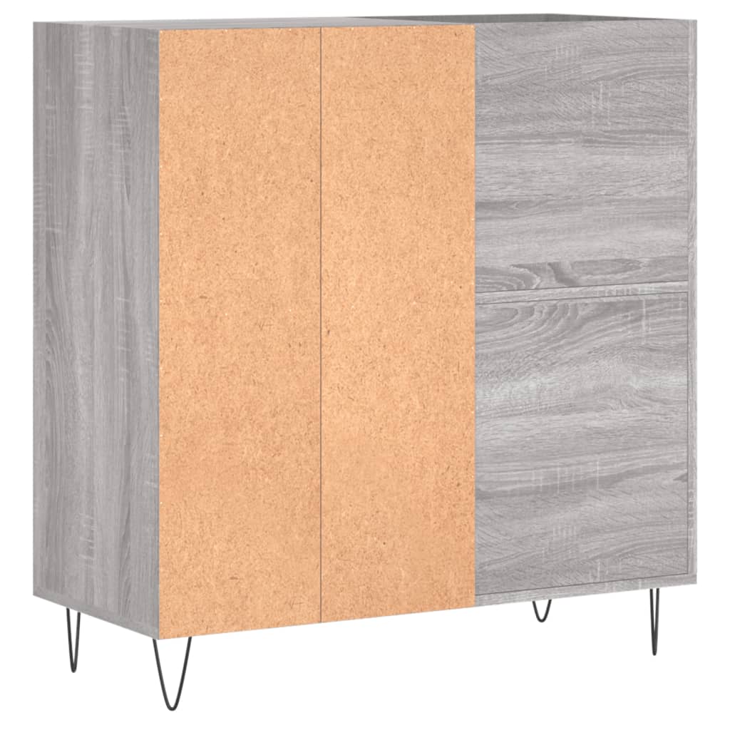 Record Cabinet Grey Sonoma 84.5x38x89 cm Engineered Wood