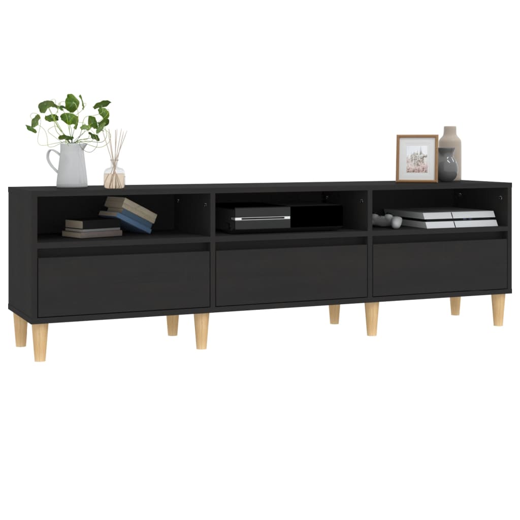 TV Cabinet Black 150x30x44.5 cm Engineered Wood