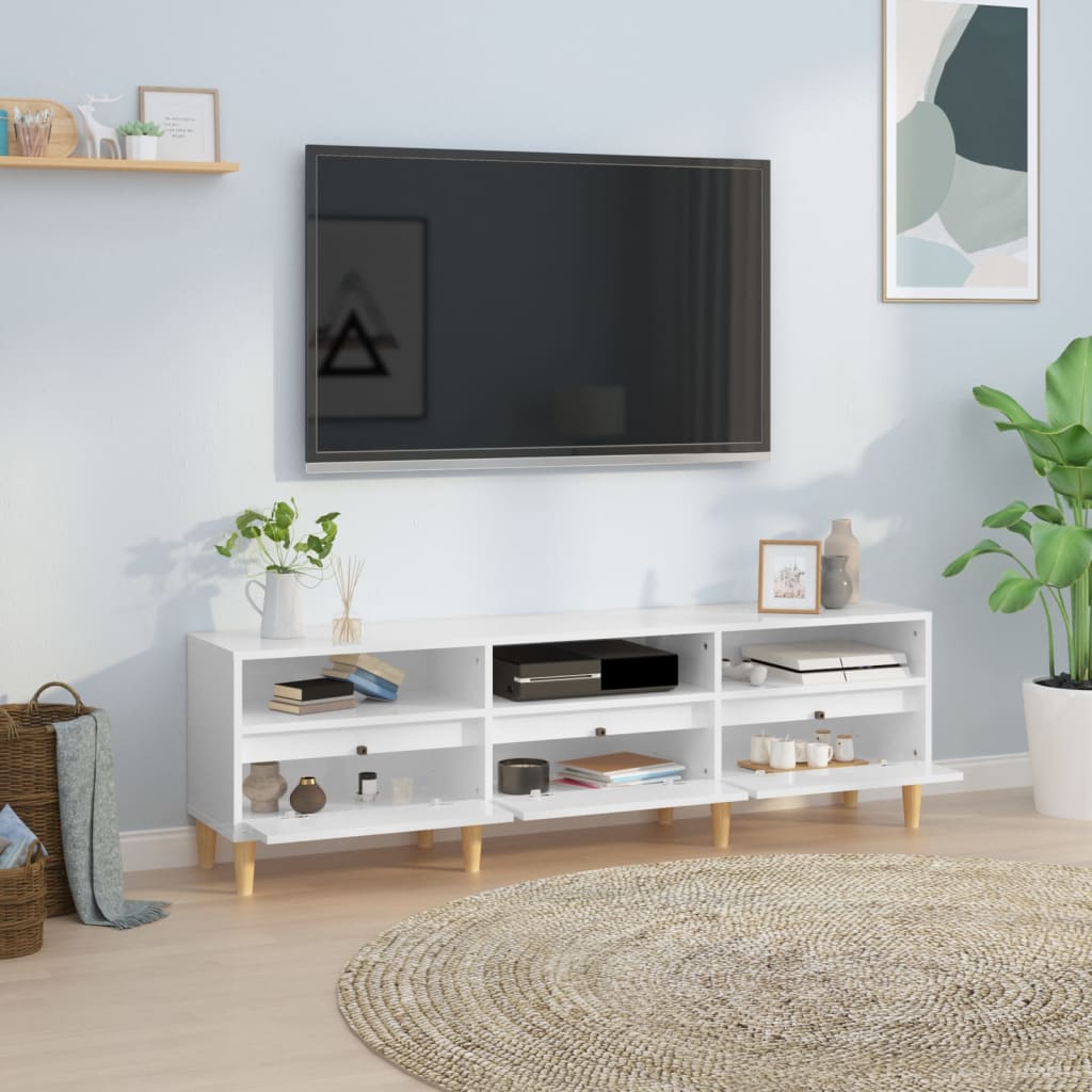 TV Cabinet High Gloss White 150x30x44.5 cm Engineered Wood