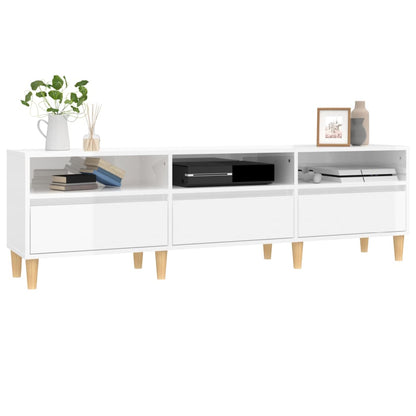 TV Cabinet High Gloss White 150x30x44.5 cm Engineered Wood