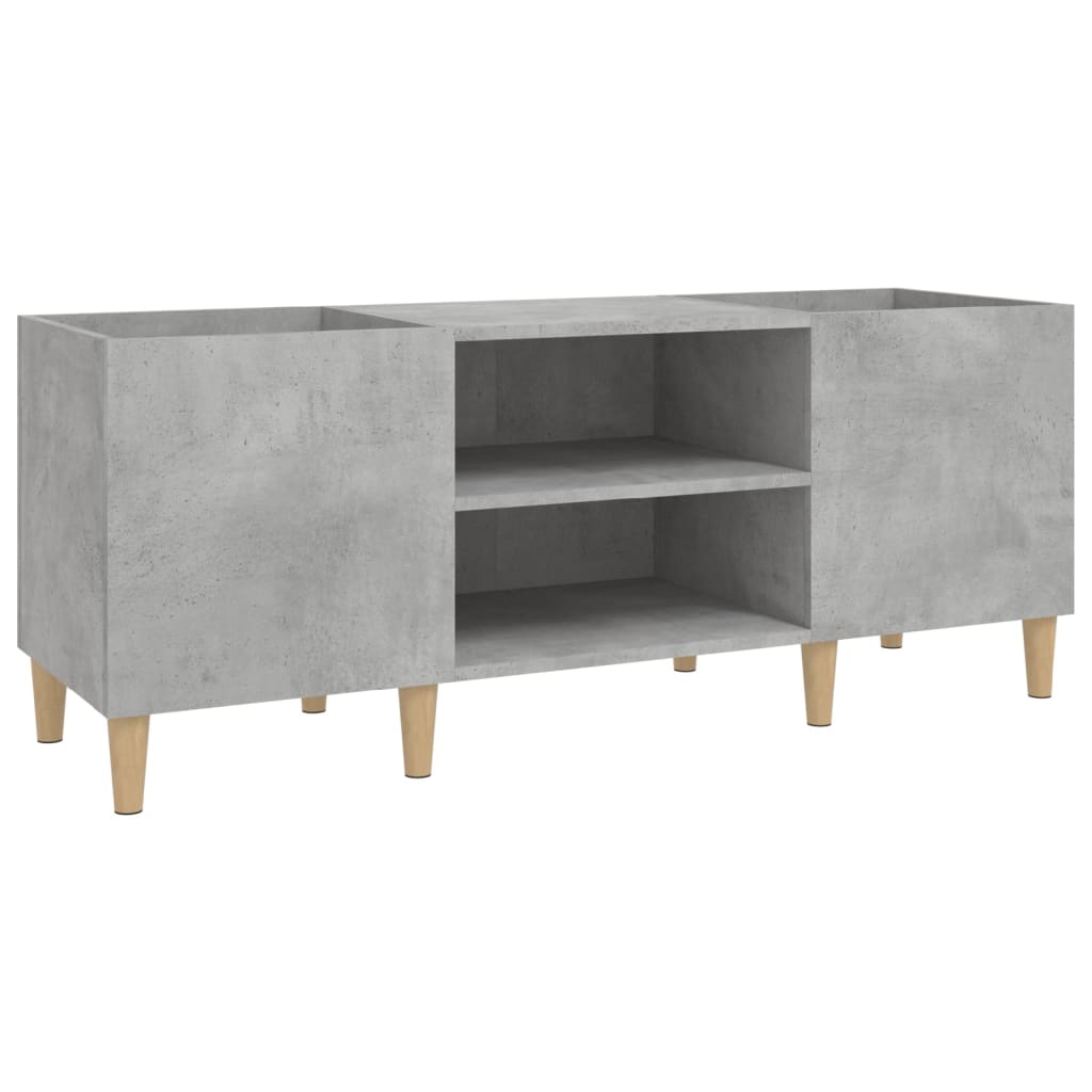 Record Cabinet Concrete Grey 121x38x48 cm Engineered Wood